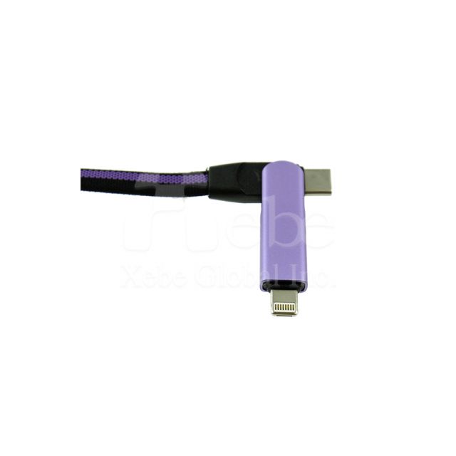 葡萄紫定制手机USB充电线