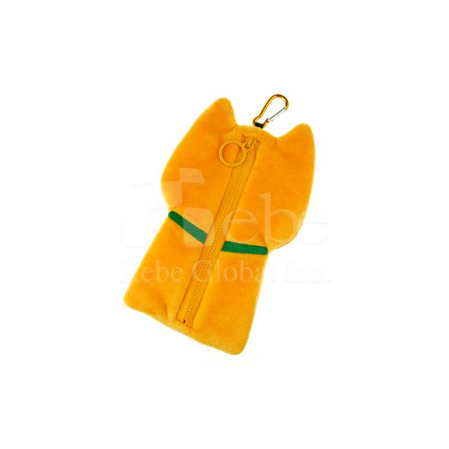 定制造型绒布收纳包 橘猫信差造型袋