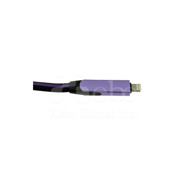 葡萄紫定制手机USB充电线
