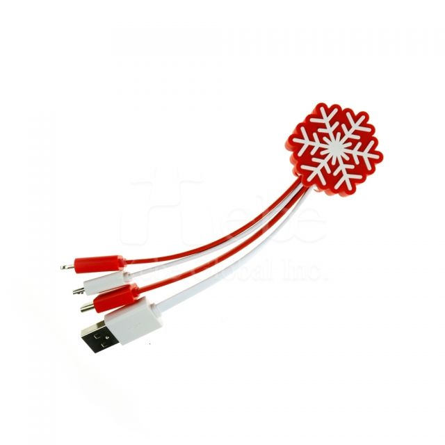 雪花造型定制充電線 四合一USB充電線