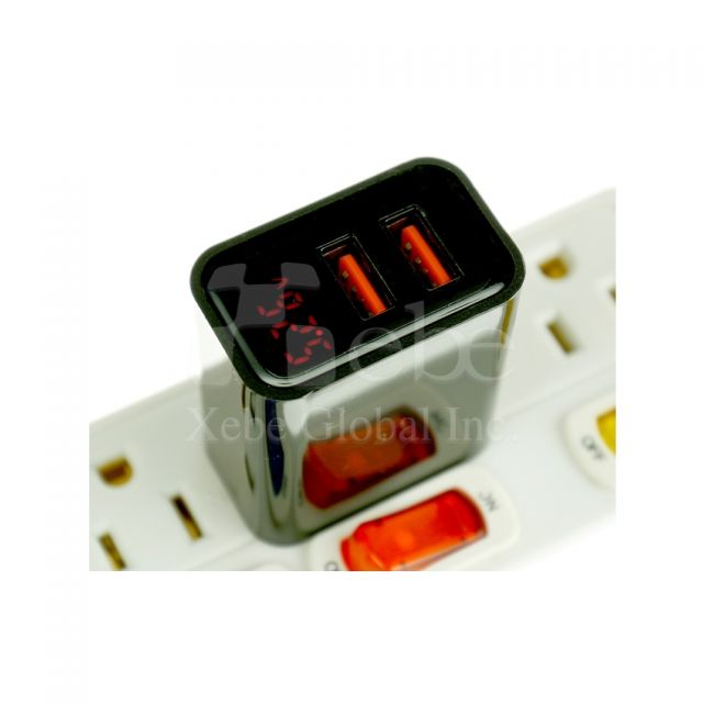 定制雙孔手机充电器 电压电流显示充电器定制