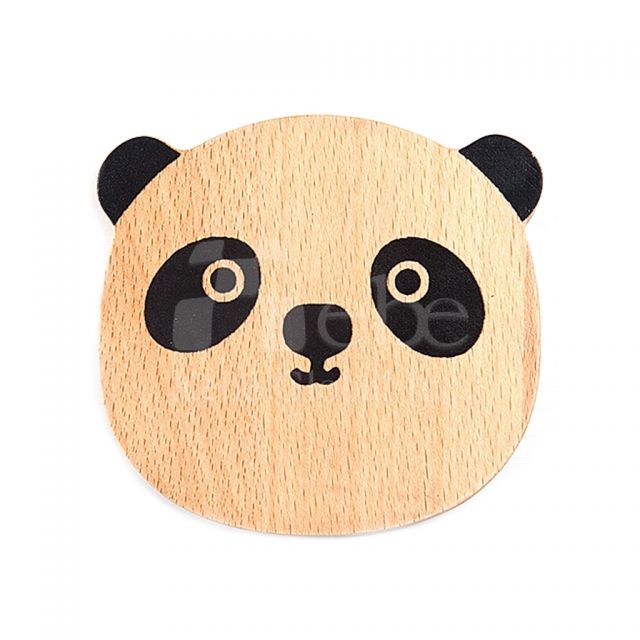 熊猫造型木头定制杯垫