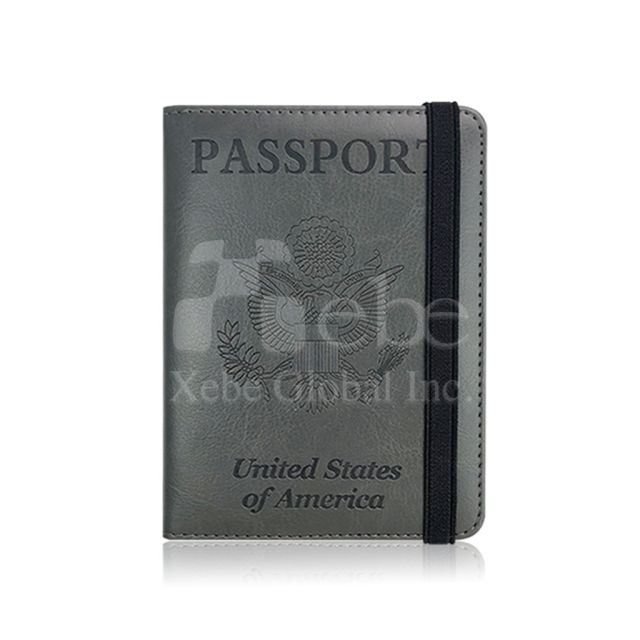 深灰色定制束带款护照套