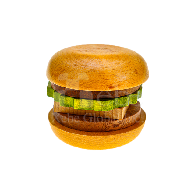 汉堡造型定制木头杯垫组