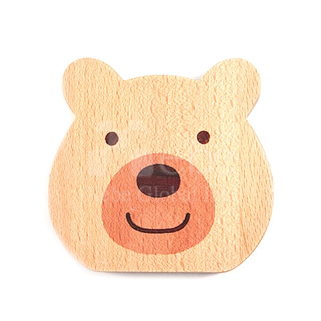 小熊定制木头杯垫
