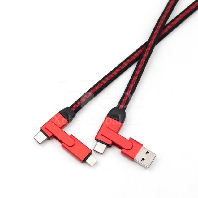 红色多功能手机USB充电线