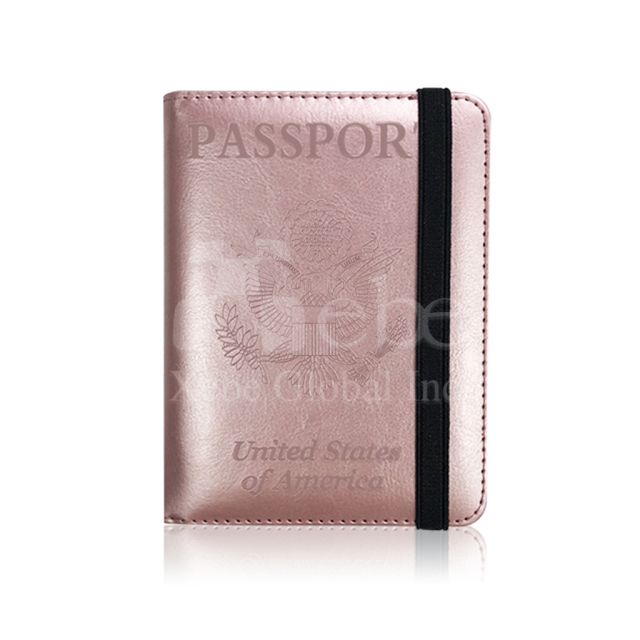 粉色定制护照套