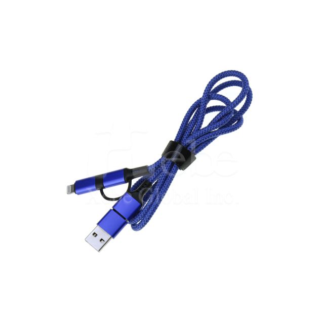 蓝紫色四合一USB充电线