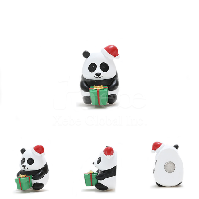 圣诞熊猫定制造型冰箱贴