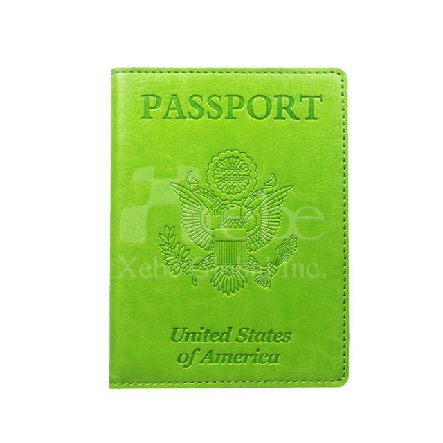 阳光草绿色定制护照套