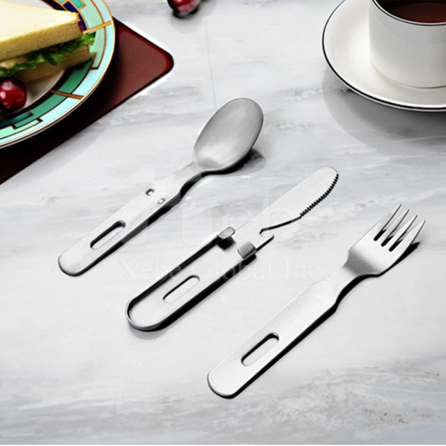 三合一不锈钢便携餐具 不鏽钢便携餐具定制