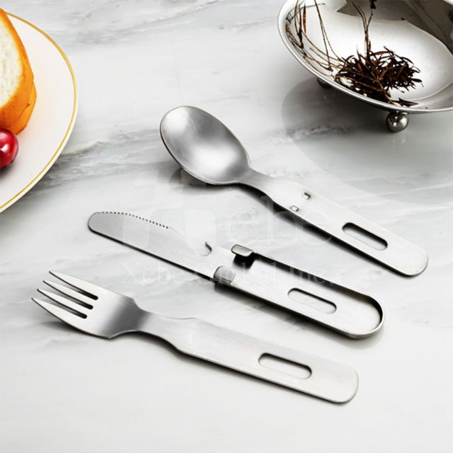 三合一不锈钢便携餐具 不鏽钢便携餐具定制