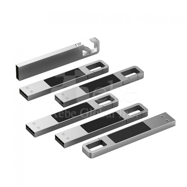 银色方形发光经典U盘