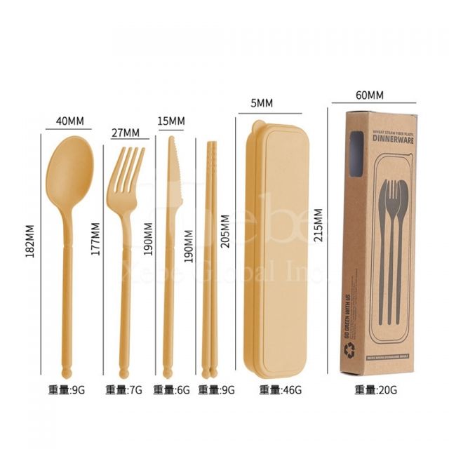 小麦制作便携餐具组