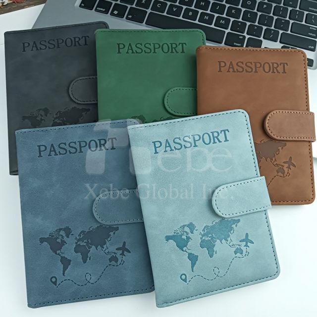 绿色PU皮革定制护照套