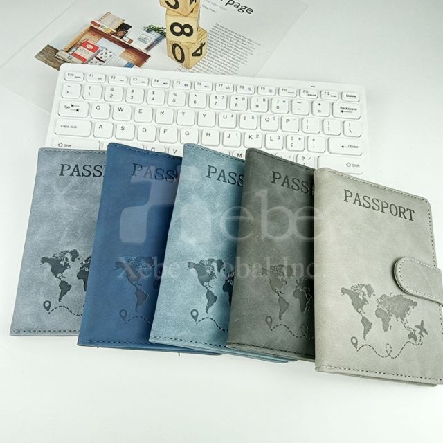 绿色PU皮革定制护照套