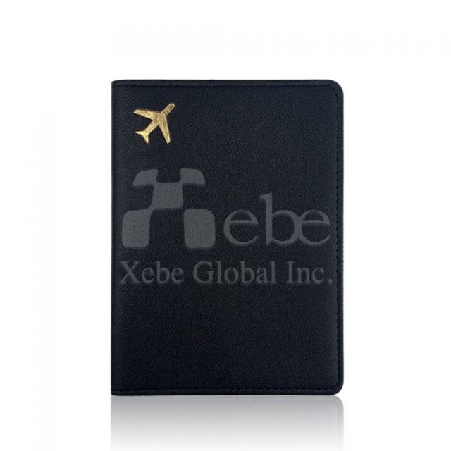 经典黑皮革护照夹定制