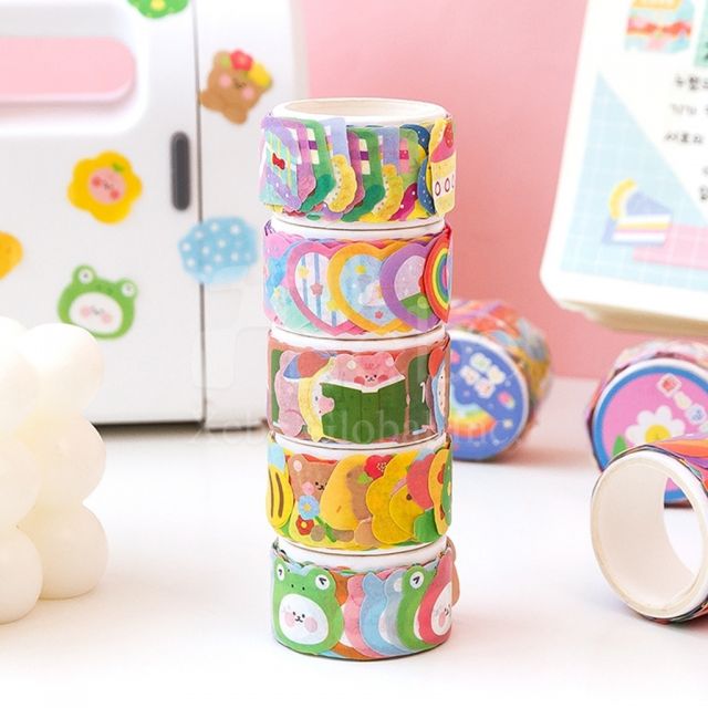 卡通动物图案和纸胶带