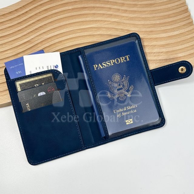 浅蓝色护照夹定制