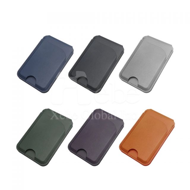 棕色磁吸卡套手机支架定制