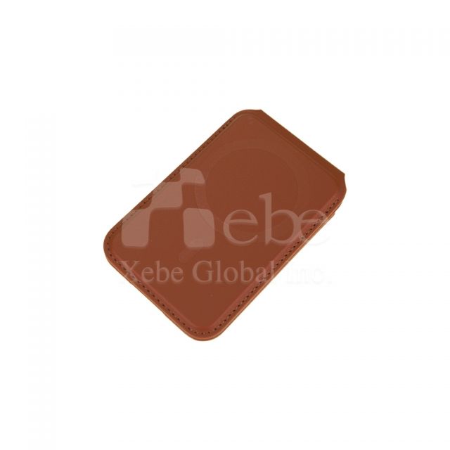 棕色磁吸卡套手机支架定制