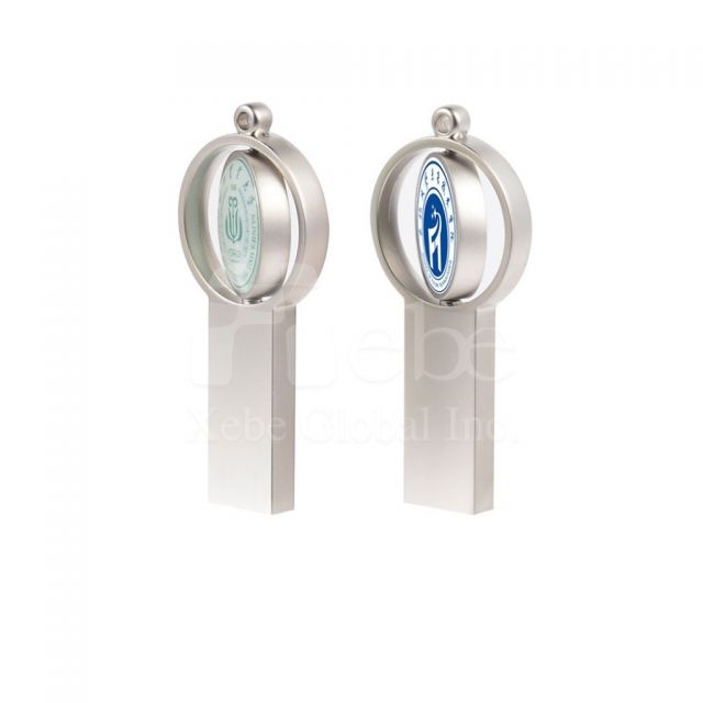 圆形LOGO旋转金属U盘