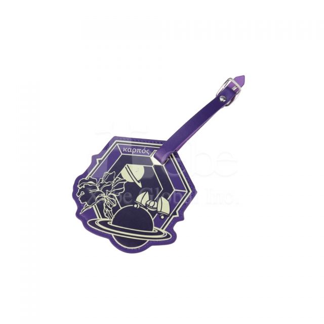 紫色星球定制皮革行李牌