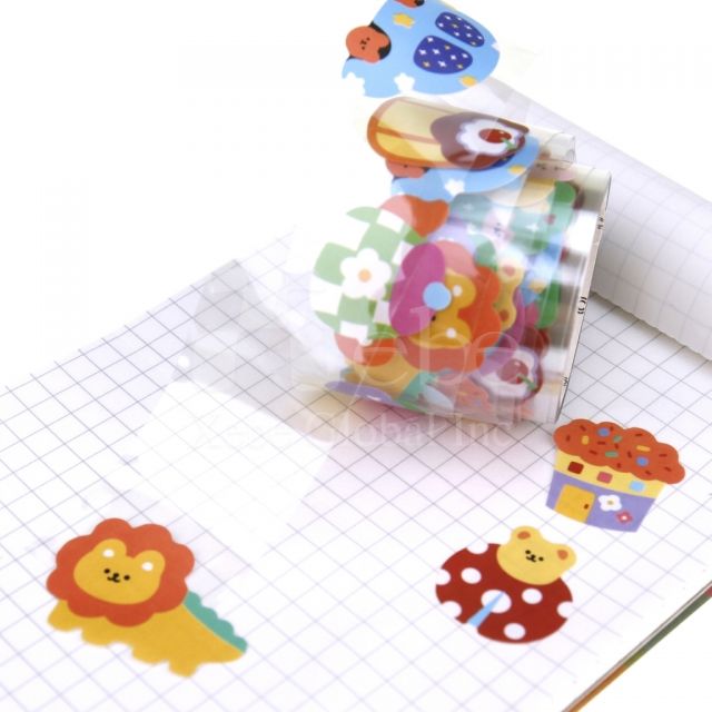 可爱动物拼贴和纸胶带