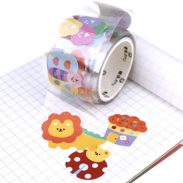 可爱动物拼贴和纸胶带