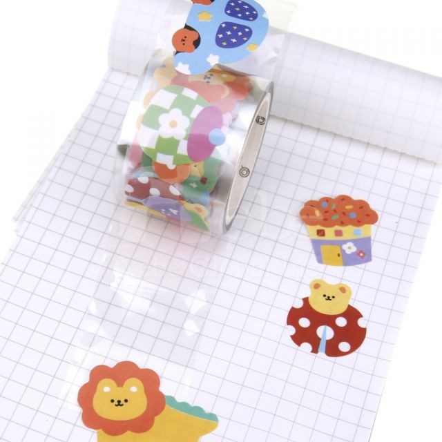 可爱动物拼贴和纸胶带