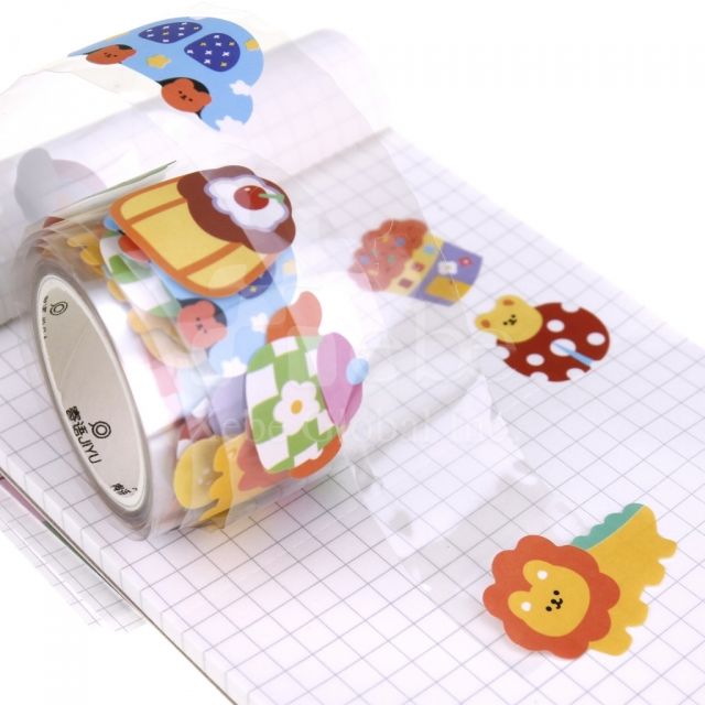 可爱动物拼贴和纸胶带