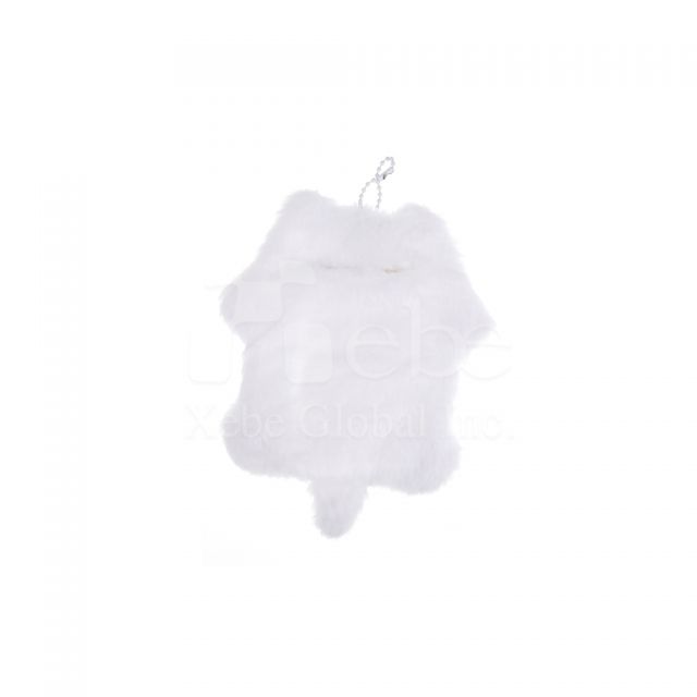 白猫造型绒毛卡套