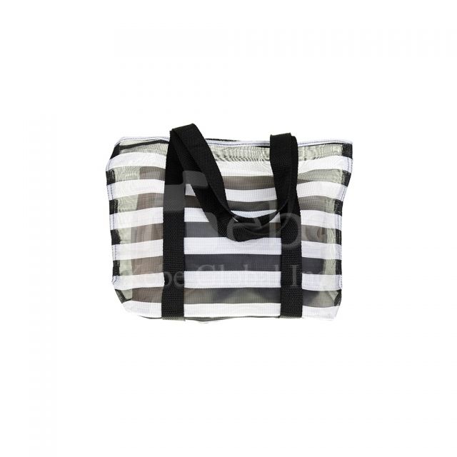 可爱动物条纹网纱手提袋