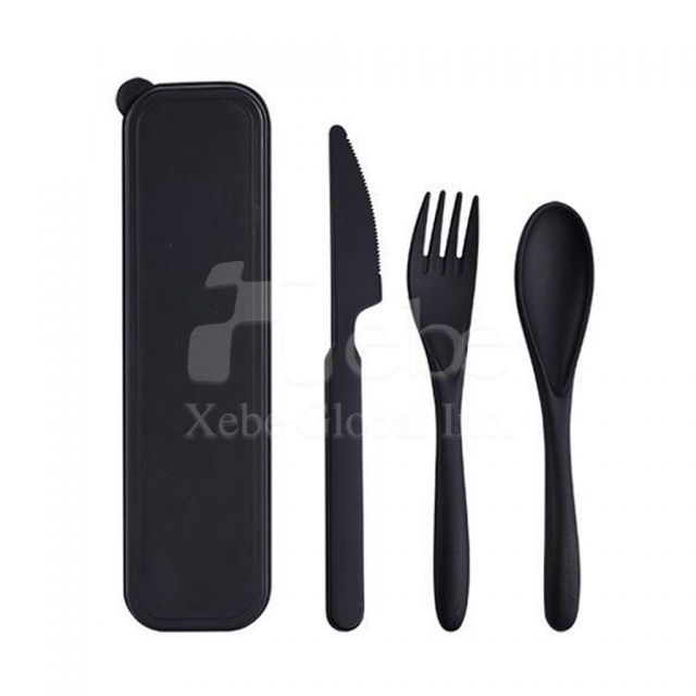黑色素面便携餐具