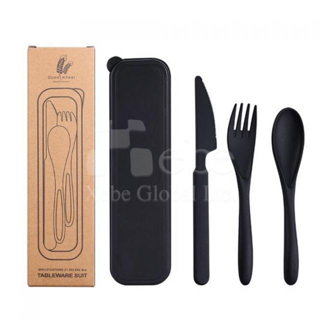 黑色素面便携餐具