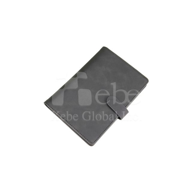 LOGO灰色皮革护照夹 